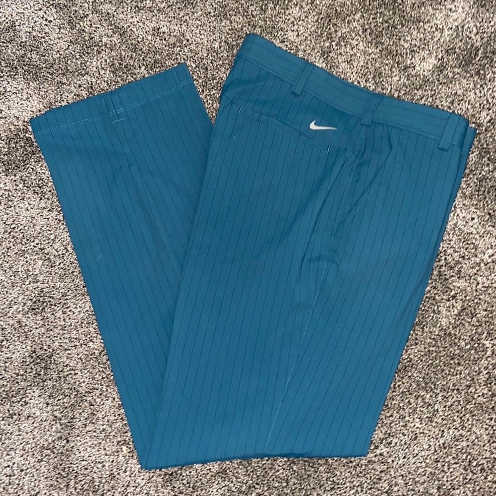 Teal pinstripe Nike golf pants 34/32